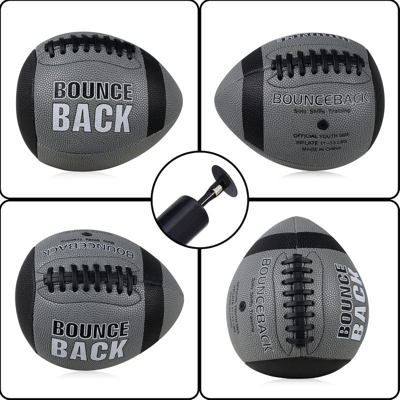 BOUNCEBACK Soft Leather Training Football, Youth Size & Official Size, Fatherless PU PassCatch Solo Enhancing Passing Catching(with Pump) - Image 3